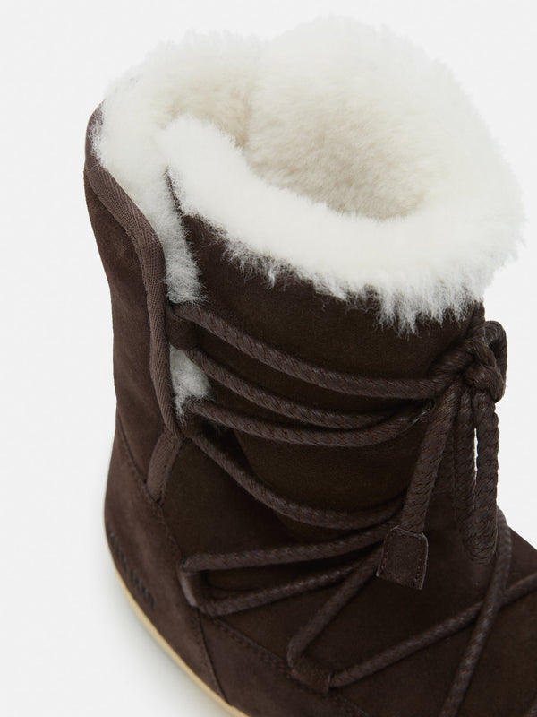 Stivale evx in pelle scamosciata e shearling marrone scuro