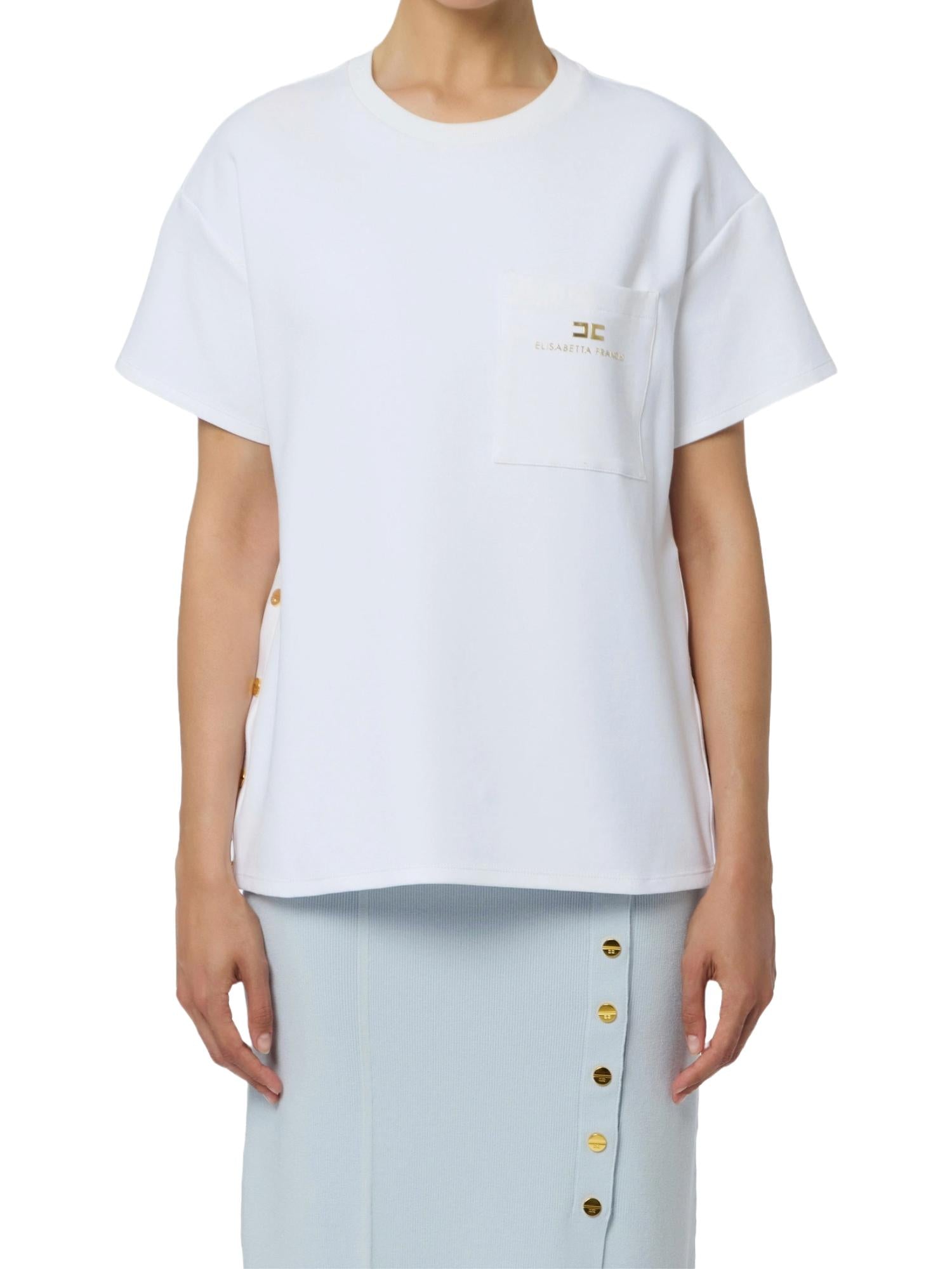 Elisabetta Franchi T-shirt con taschino e bottoni