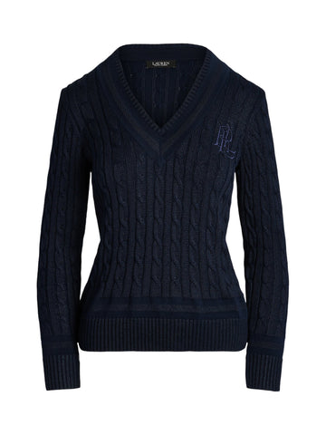 Maglione da cricket a lavorazione a trecce