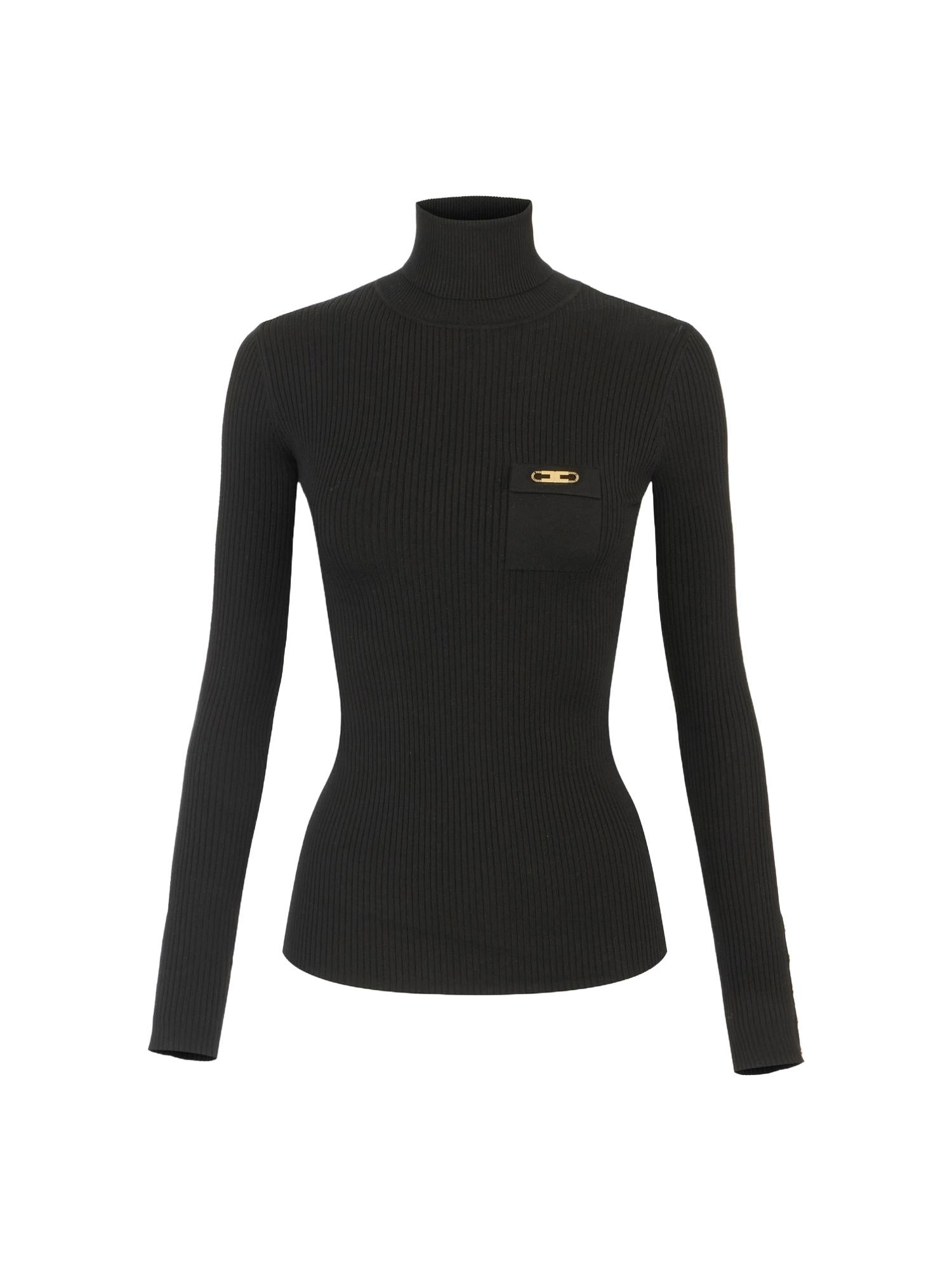 Elisabetta Franchi Maglia a dolcevita con taschino