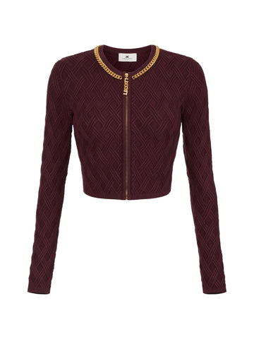 Elisabetta Franchi Cardigan in maglia a rombi