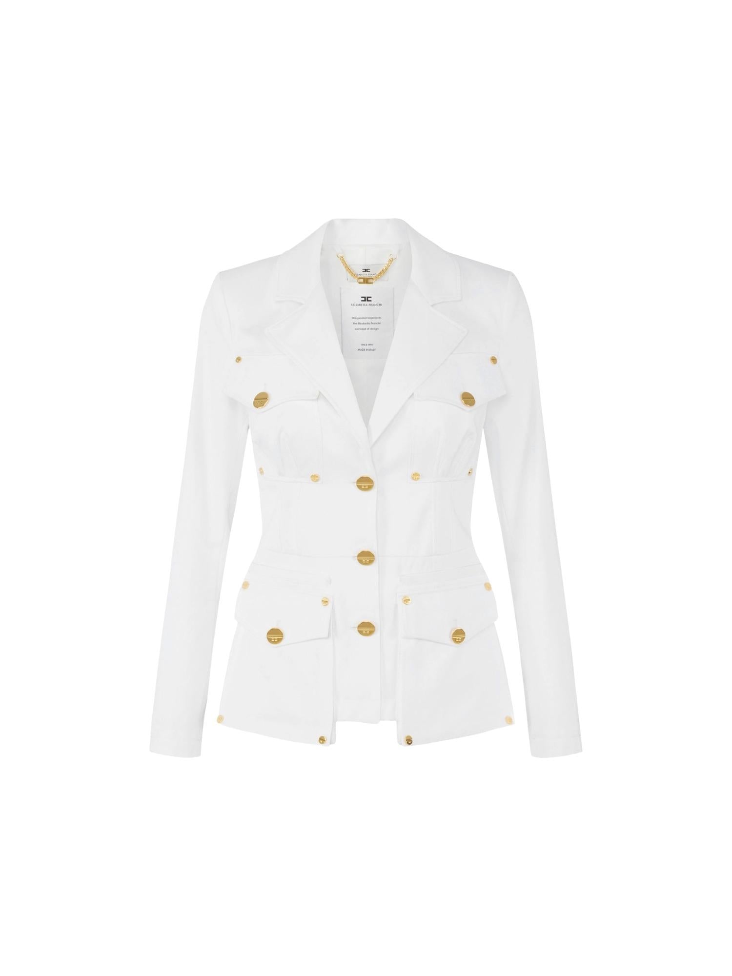 Elisabetta Franchi Giacca in gabardina di cotone