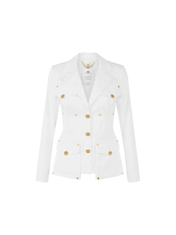 Elisabetta Franchi Giacca in gabardina di cotone