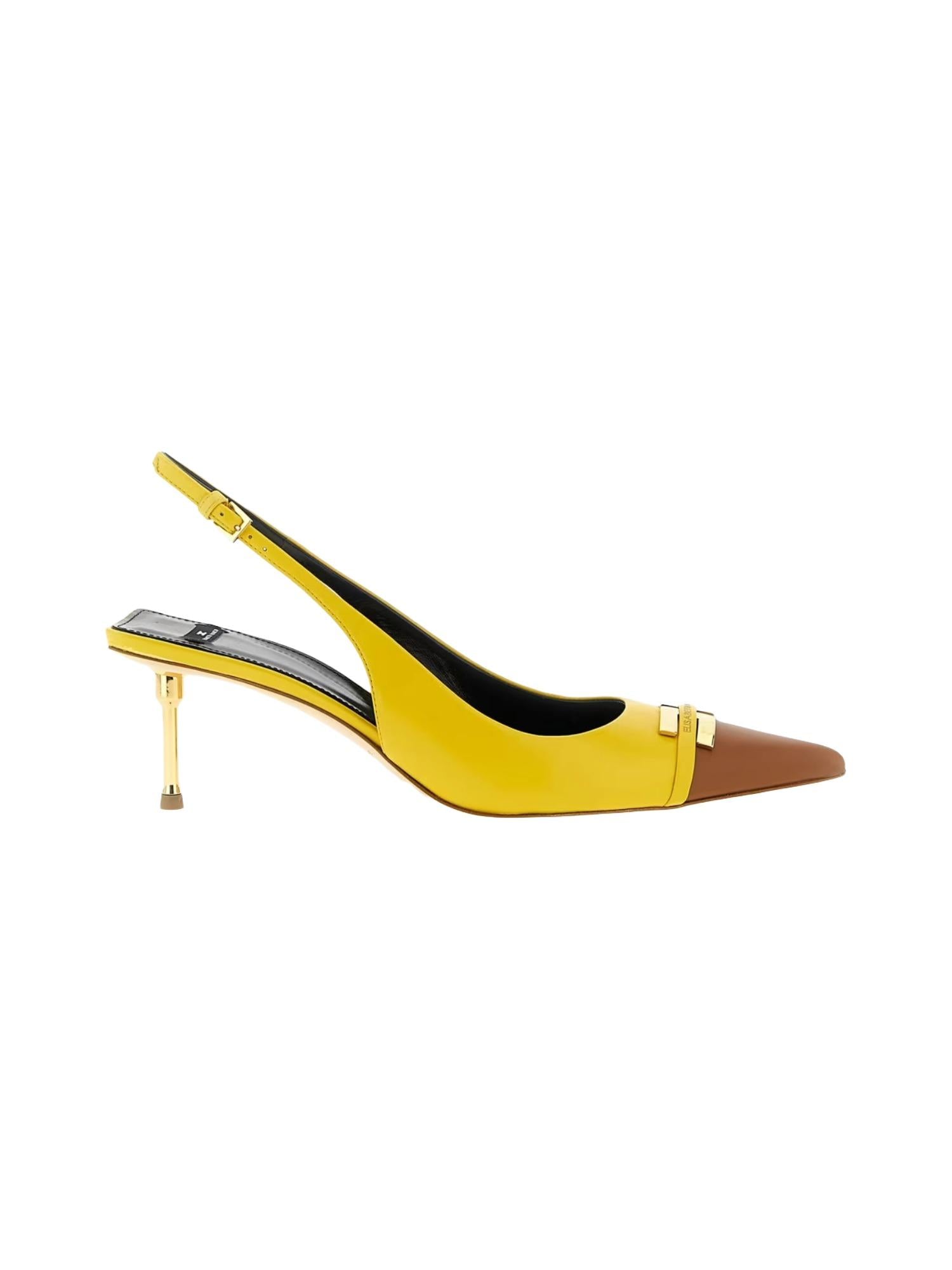 Elisabetta Franchi Slingback bicolore in pelle 5,5 cm