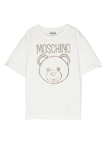 Moschino T-shirt con Teddy Bear in strass