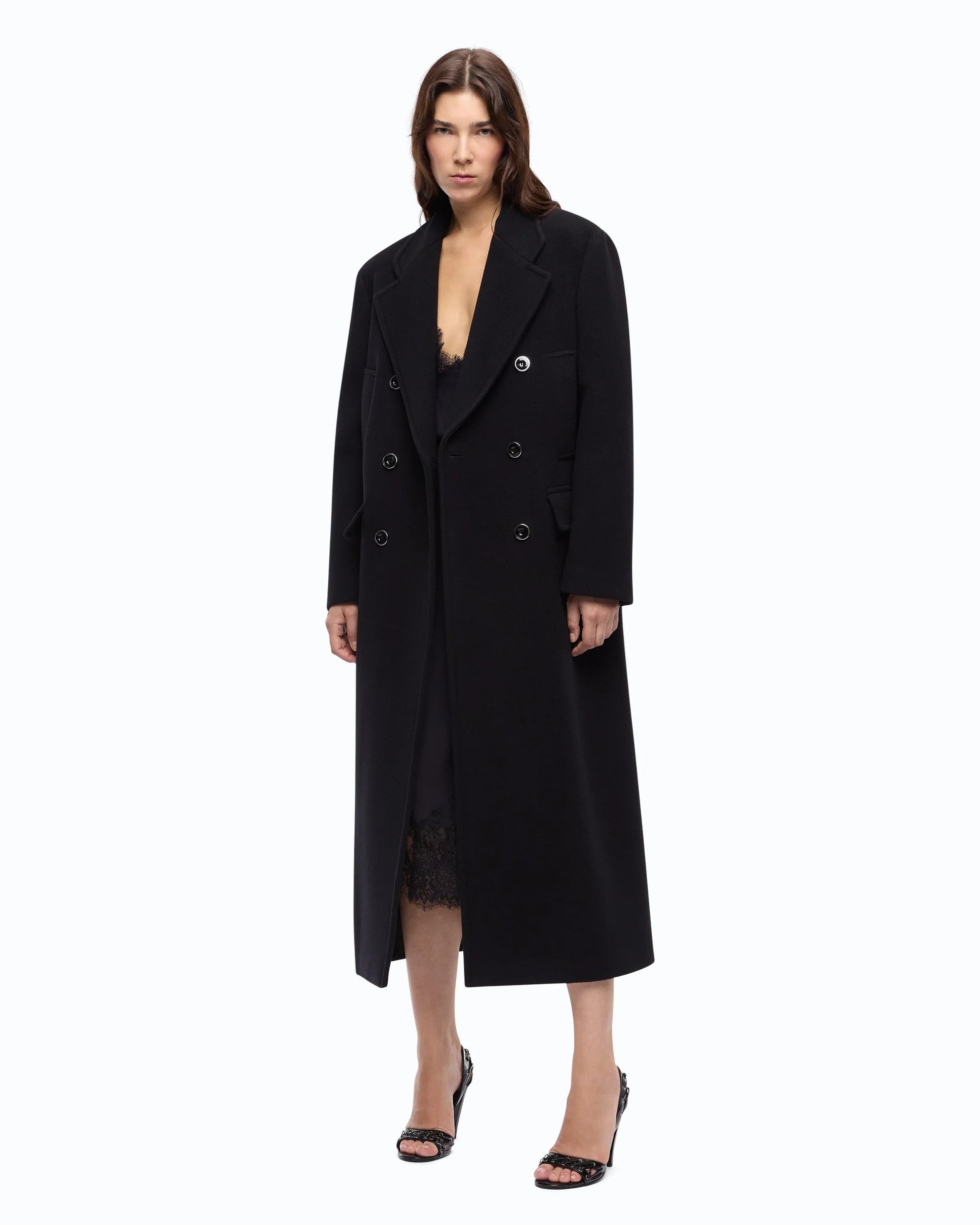 Pinko Cappotto Lungo Oversize in Misto Lana donna