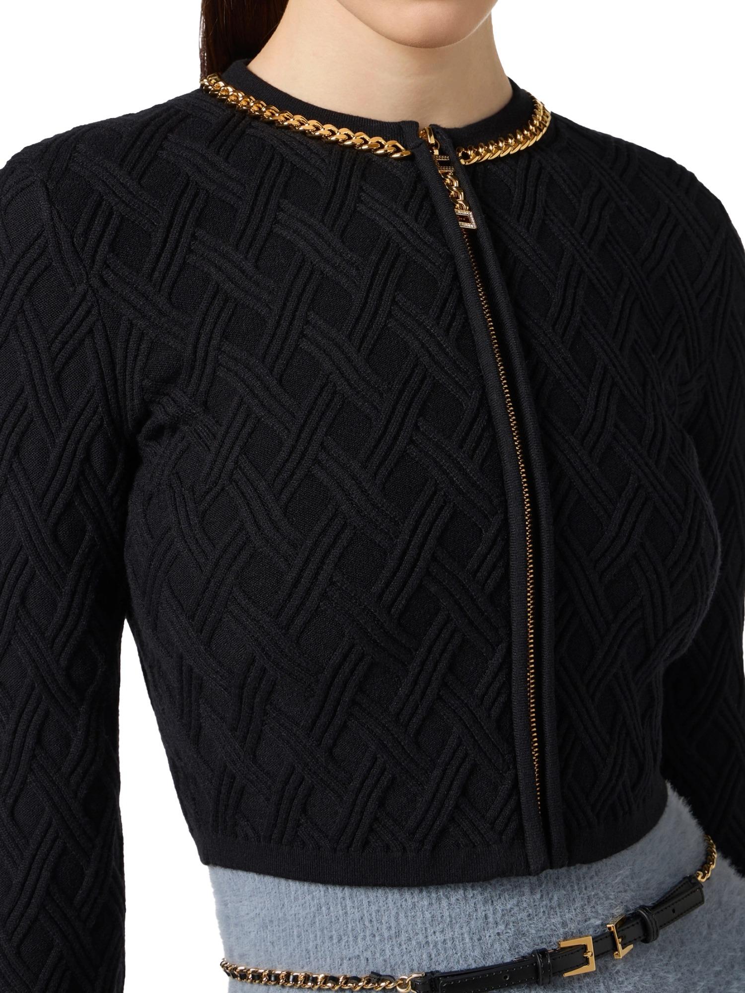 Elisabetta Franchi Cardigan in maglia a rombi