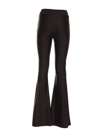 Pantalone Flare Lucido con Dettaglio Dorato