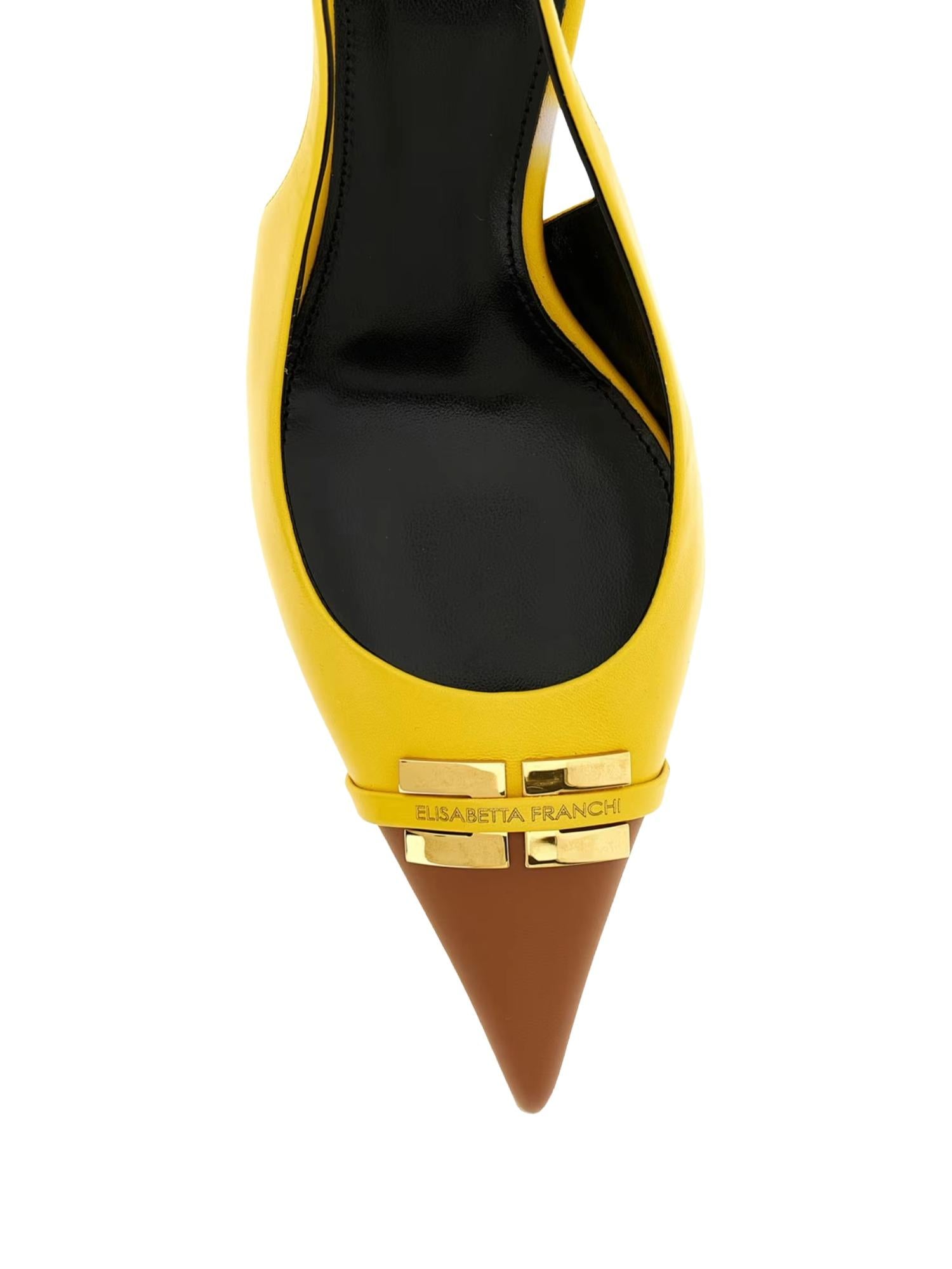 Elisabetta Franchi Slingback bicolore in pelle 5,5 cm