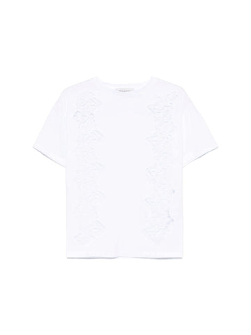 Ermanno Firenze T-shirt con ricamo in pizzo rebrodè