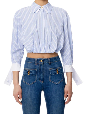Elisabetta Franchi Camicia a righe con nodo