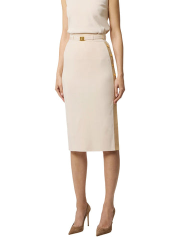 Elisabetta Franchi Gonna in maglia con bottoni oro