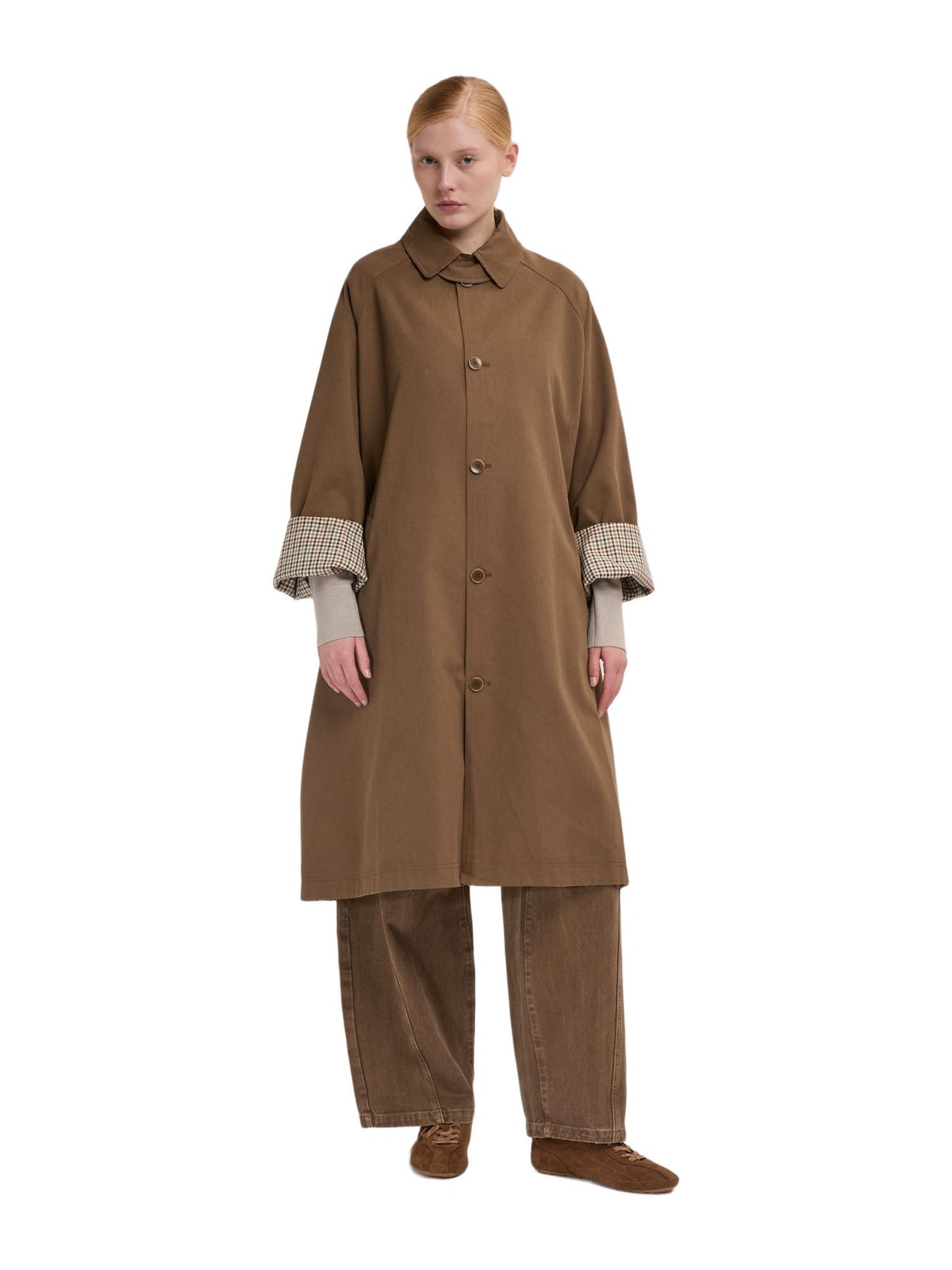 Cappotto lungo con maniche in raglan