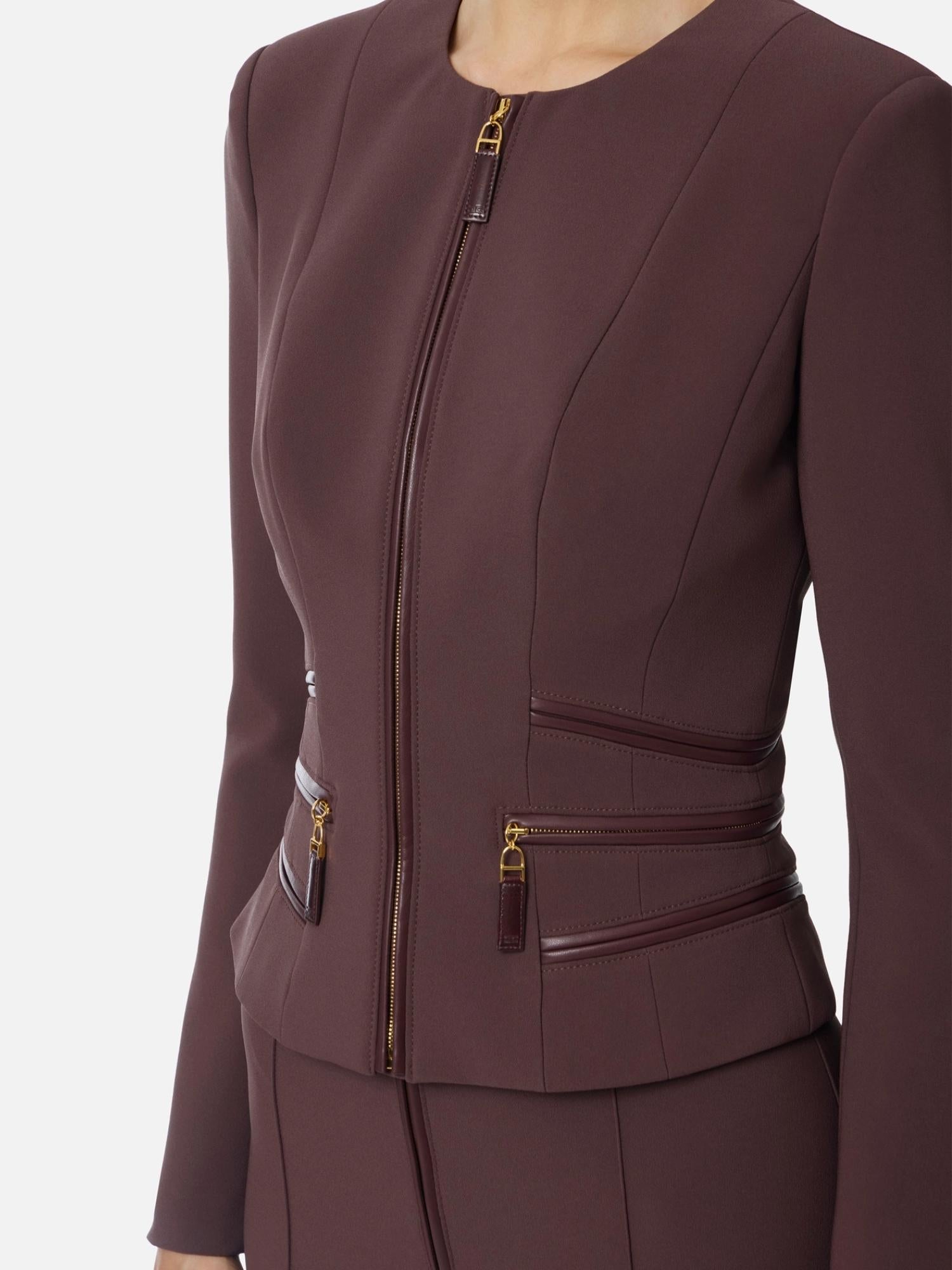 Elisabetta Franchi Giacca in crepe con zip