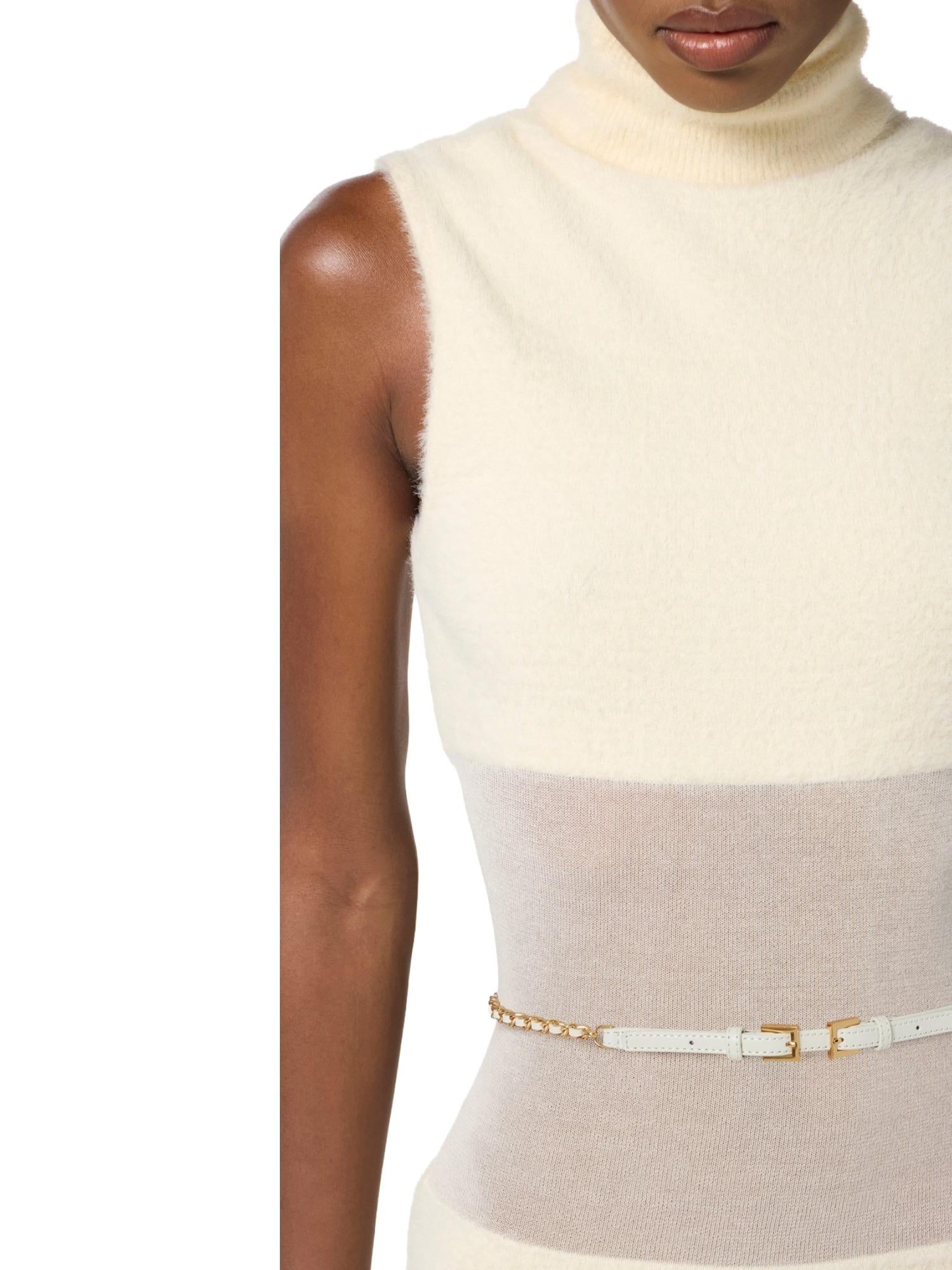 Elisabetta Franchi Abito effetto pelo con cintura