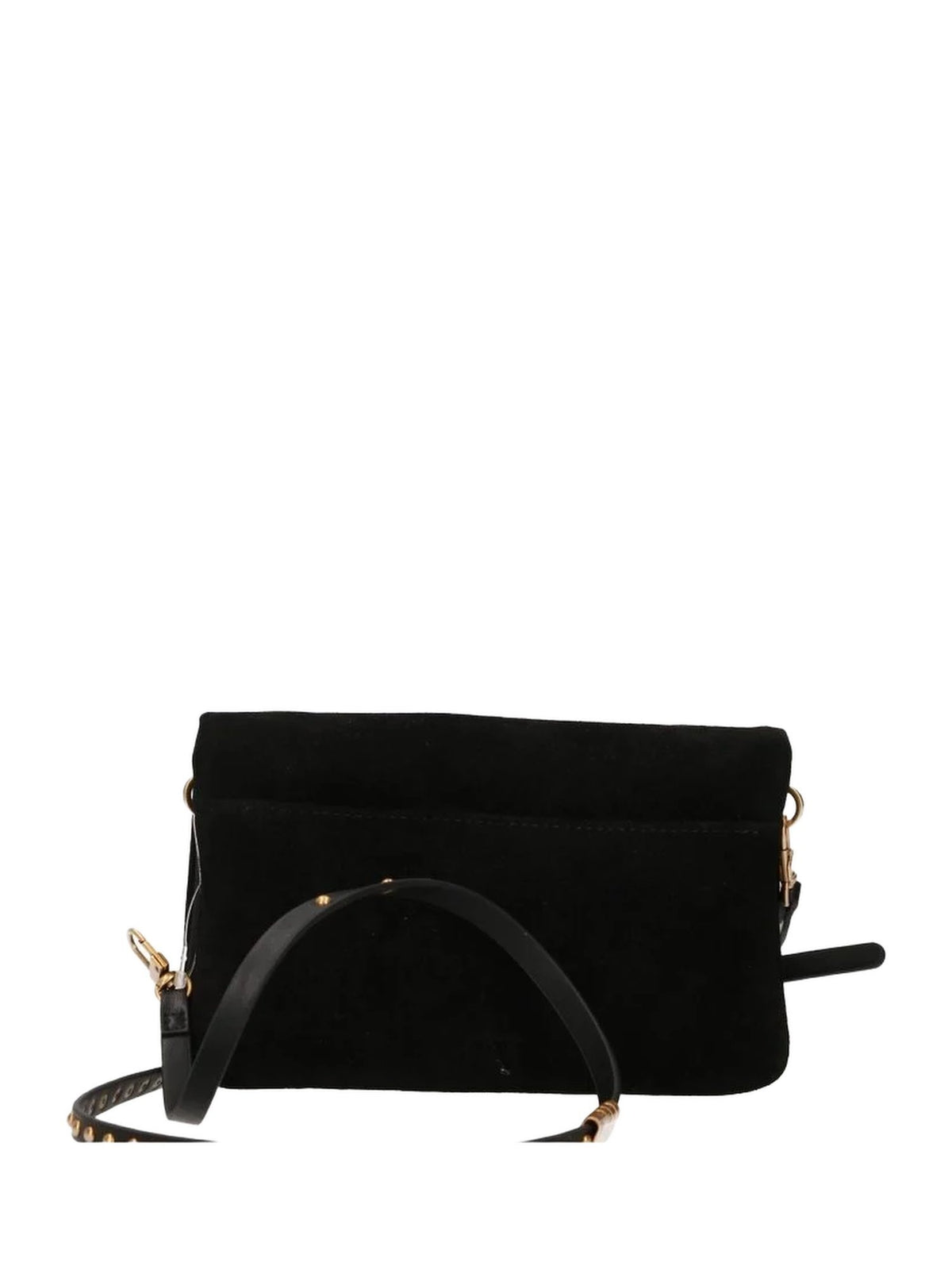Pochette love bag click soft horizontal mini in pelle scamosciata