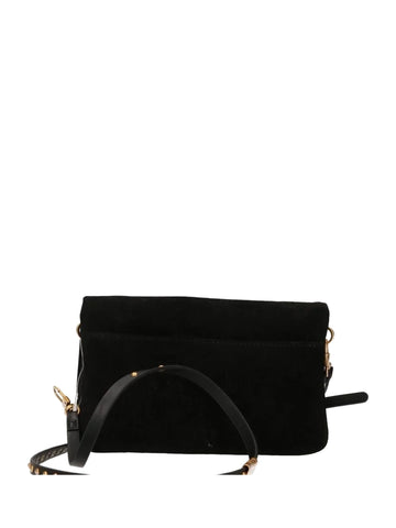 Pochette love bag click soft horizontal mini in pelle scamosciata