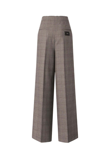 Pinko Pantalone Palazzo in Misto Lana a Quadri donna
