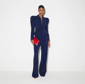 Pantaloni in crêpe leggero con cintura