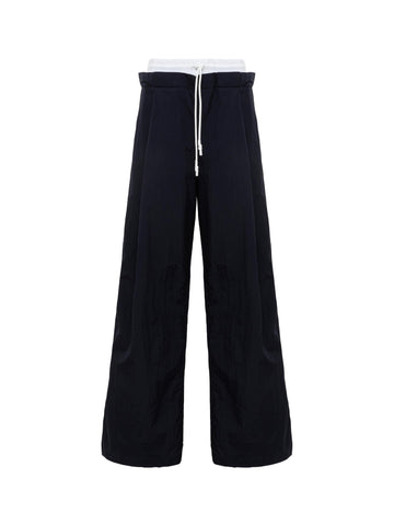 Alpha Studio Pantalone wide leg in nylon