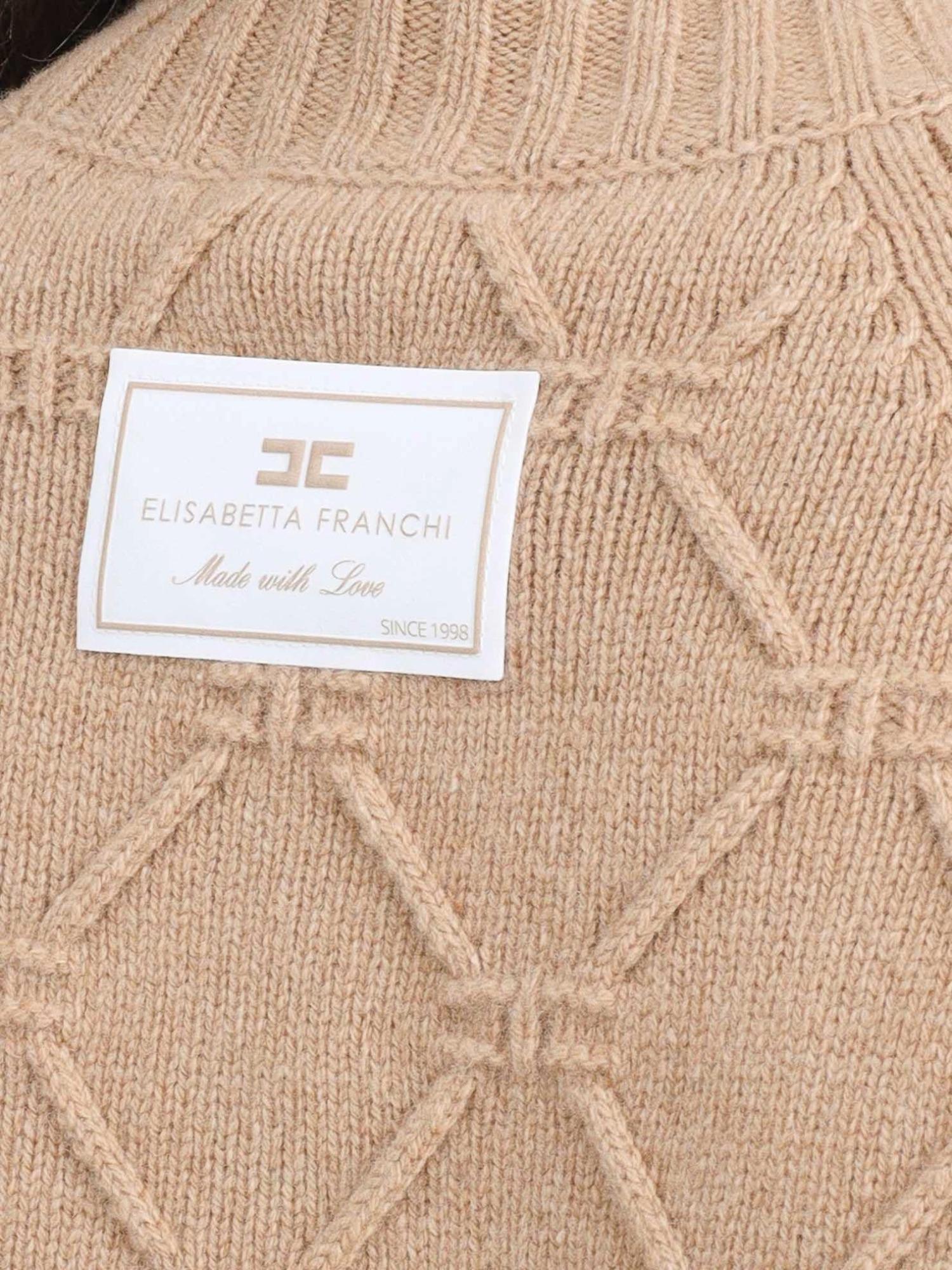 Elisabetta Franchi Maglione a dolcevita con motivo a losanghe