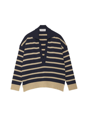 Ermanno Firenze Polo a righe con scollo a V
