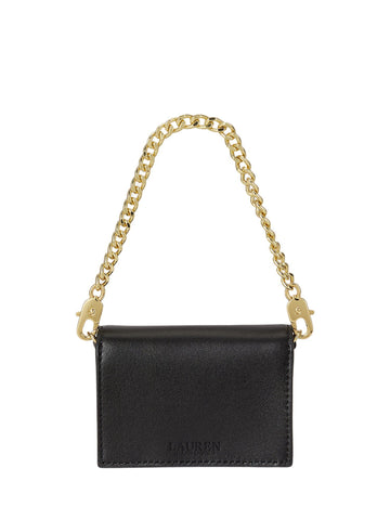 Portacarte con catena in pelle