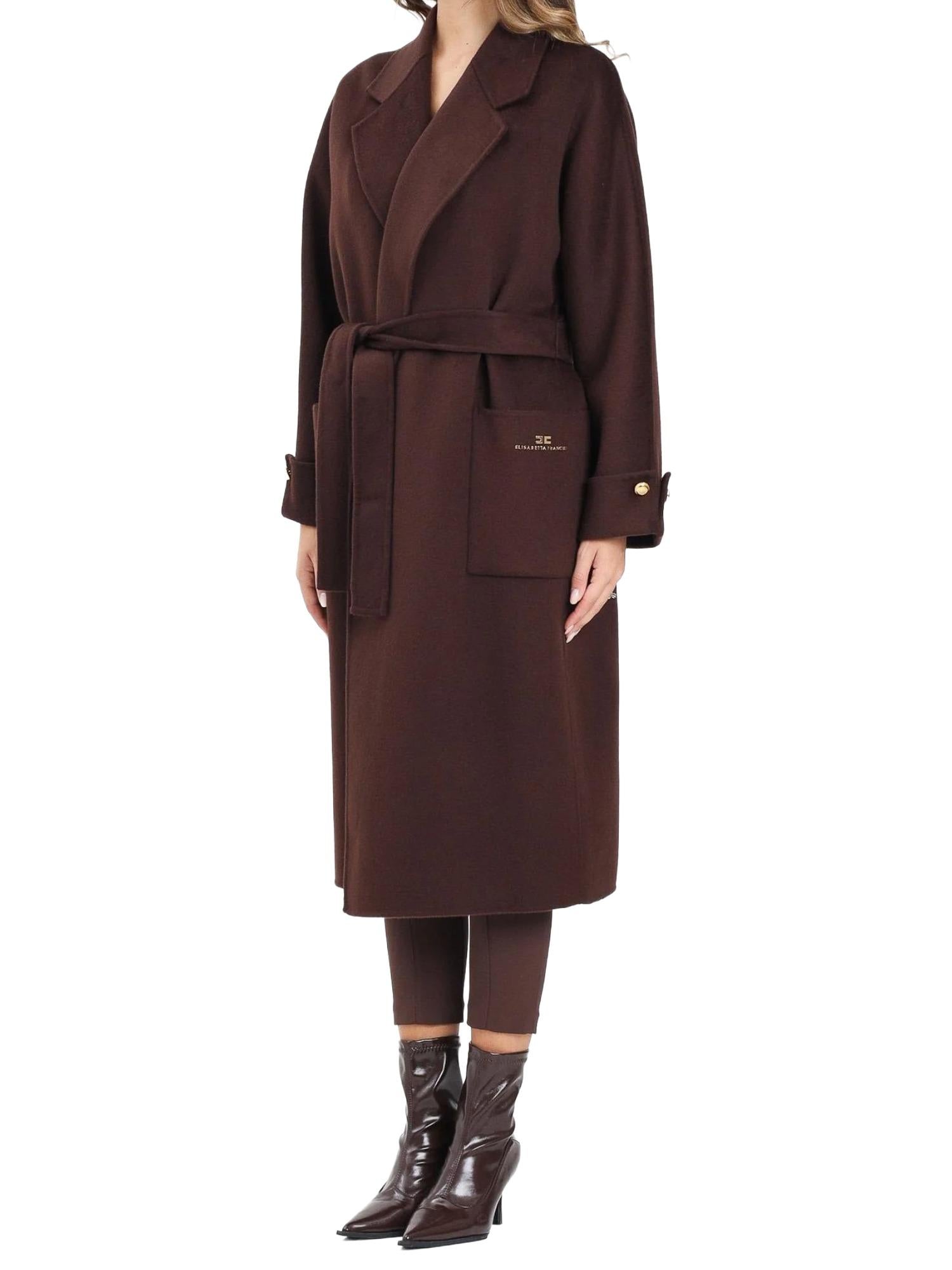 Elisabetta Franchi Cappotto in lana con cintura