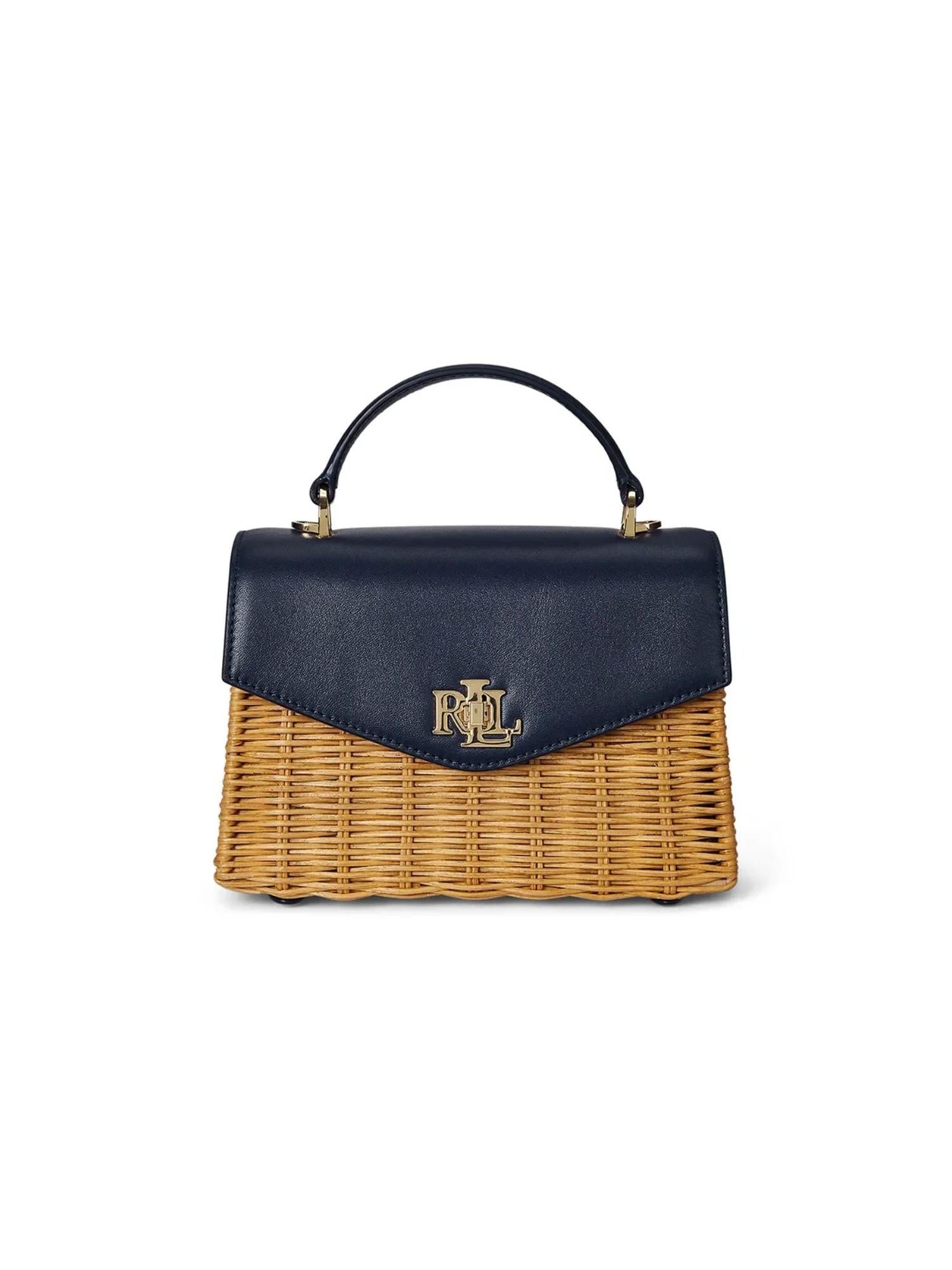 Lauren Ralph Lauren tas van leer en stro Farrah