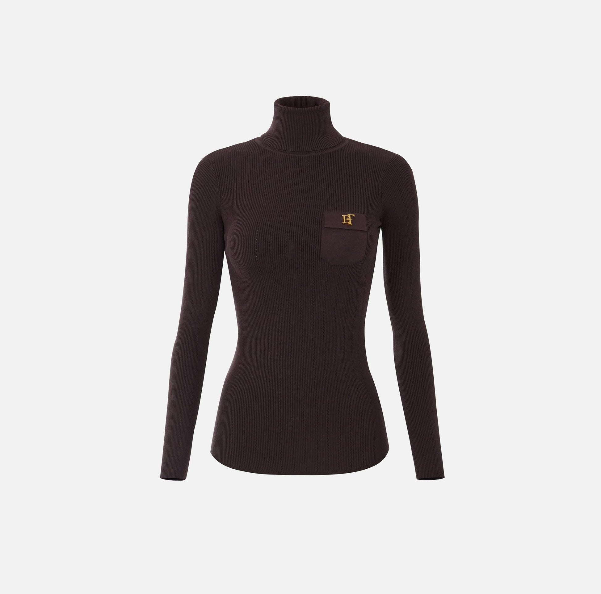 Dolcevita in maglia con ricami à jour