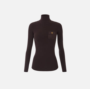Dolcevita in maglia con ricami à jour