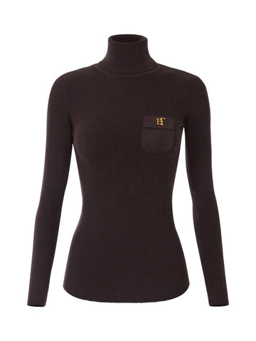 Dolcevita in maglia con ricami à jour
