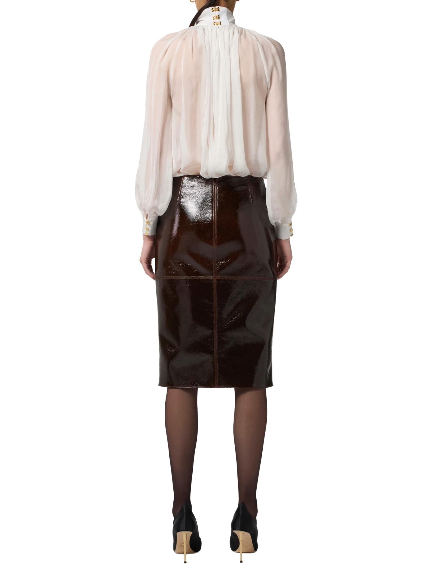 Elisabetta Franchi Blusa in voile con ganci gioiello