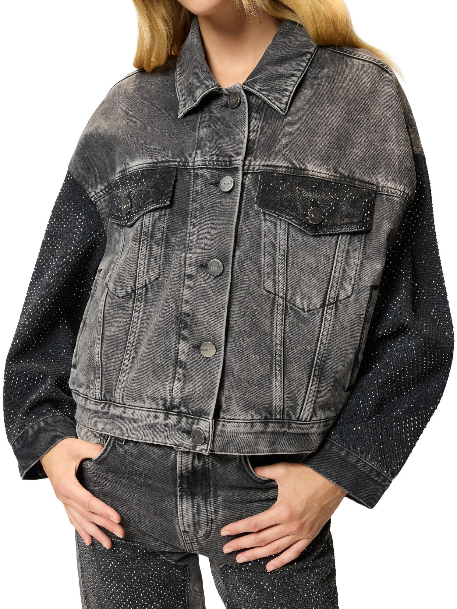 Pinko Giubbino di jeans con cristalli Gaborone