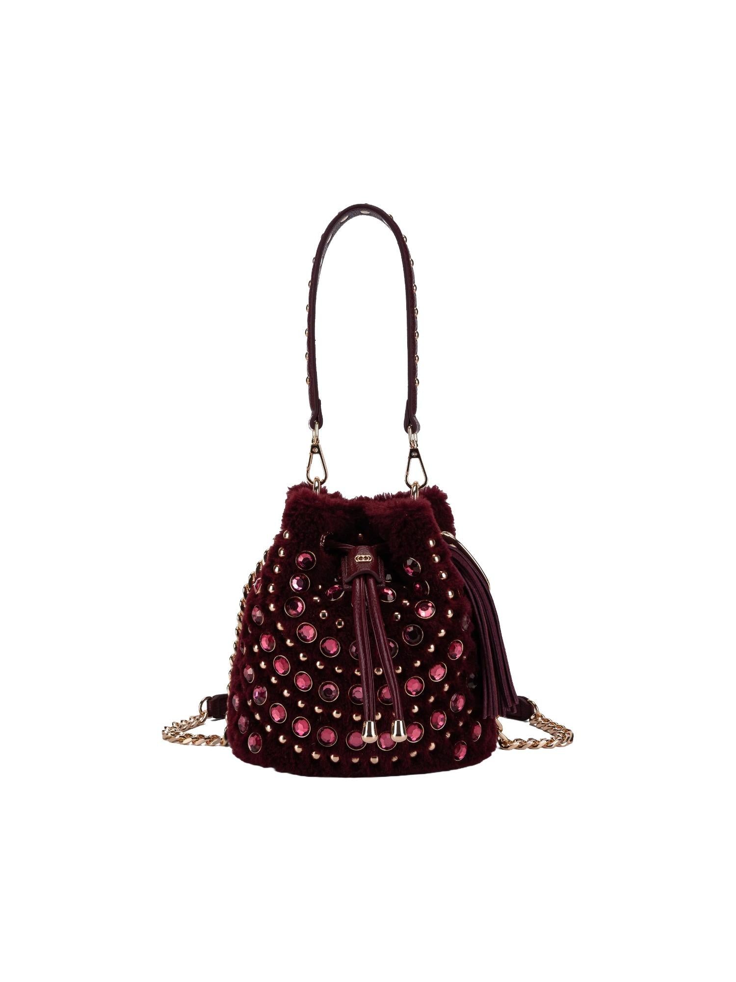 La Carrie Borsa a secchiello in ecopelliccia Andromeda Small