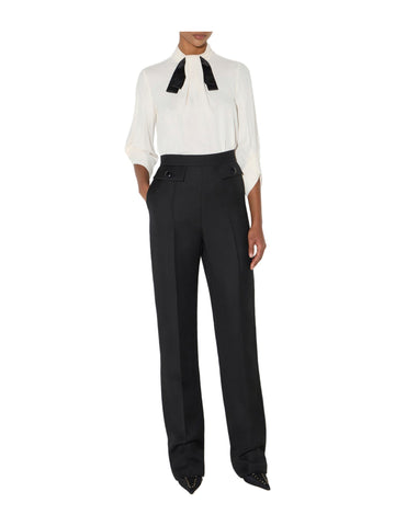 Blusa in georgette con cravattino