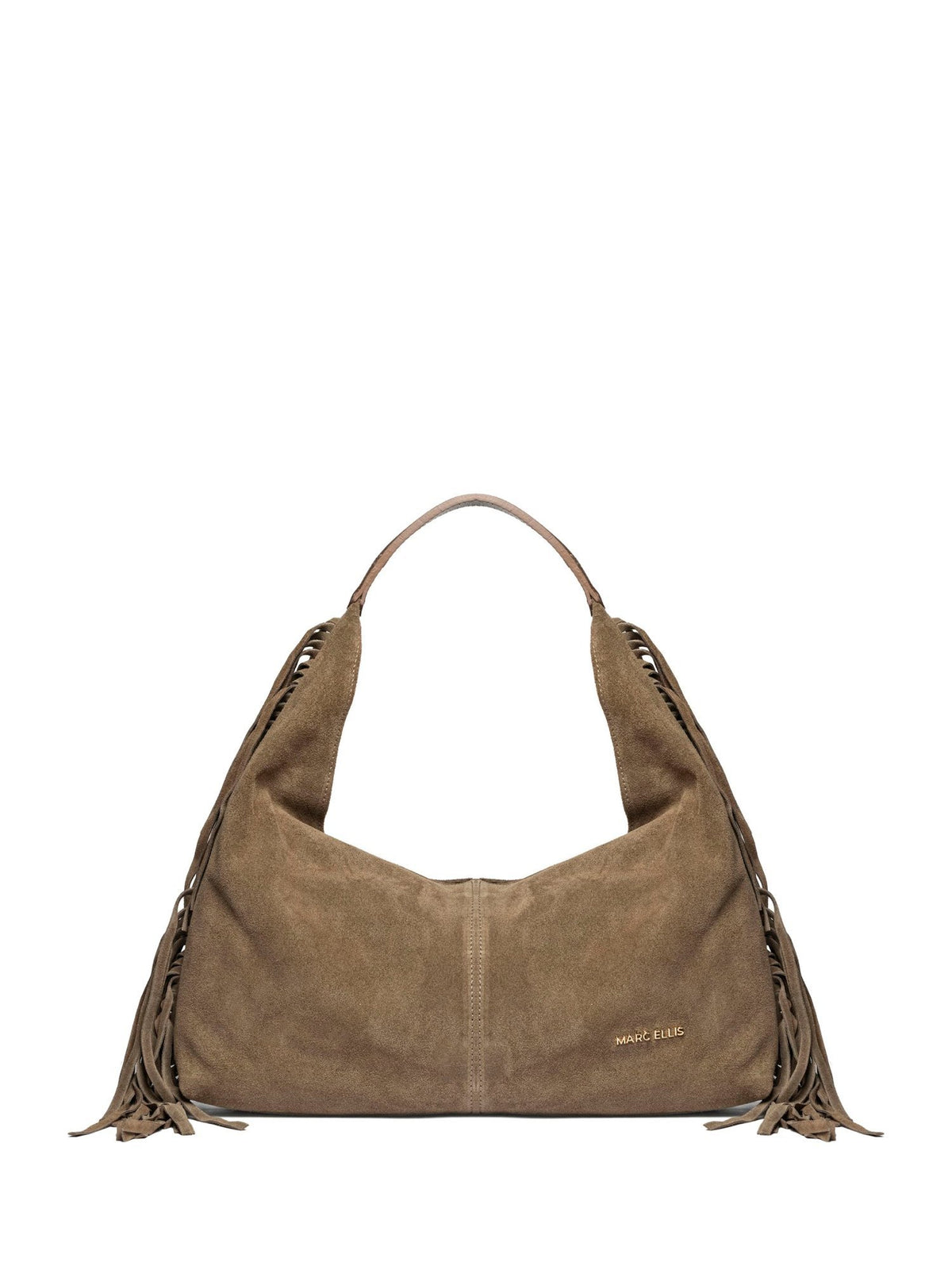 Borsa Hobo Aria in Suede con Frange