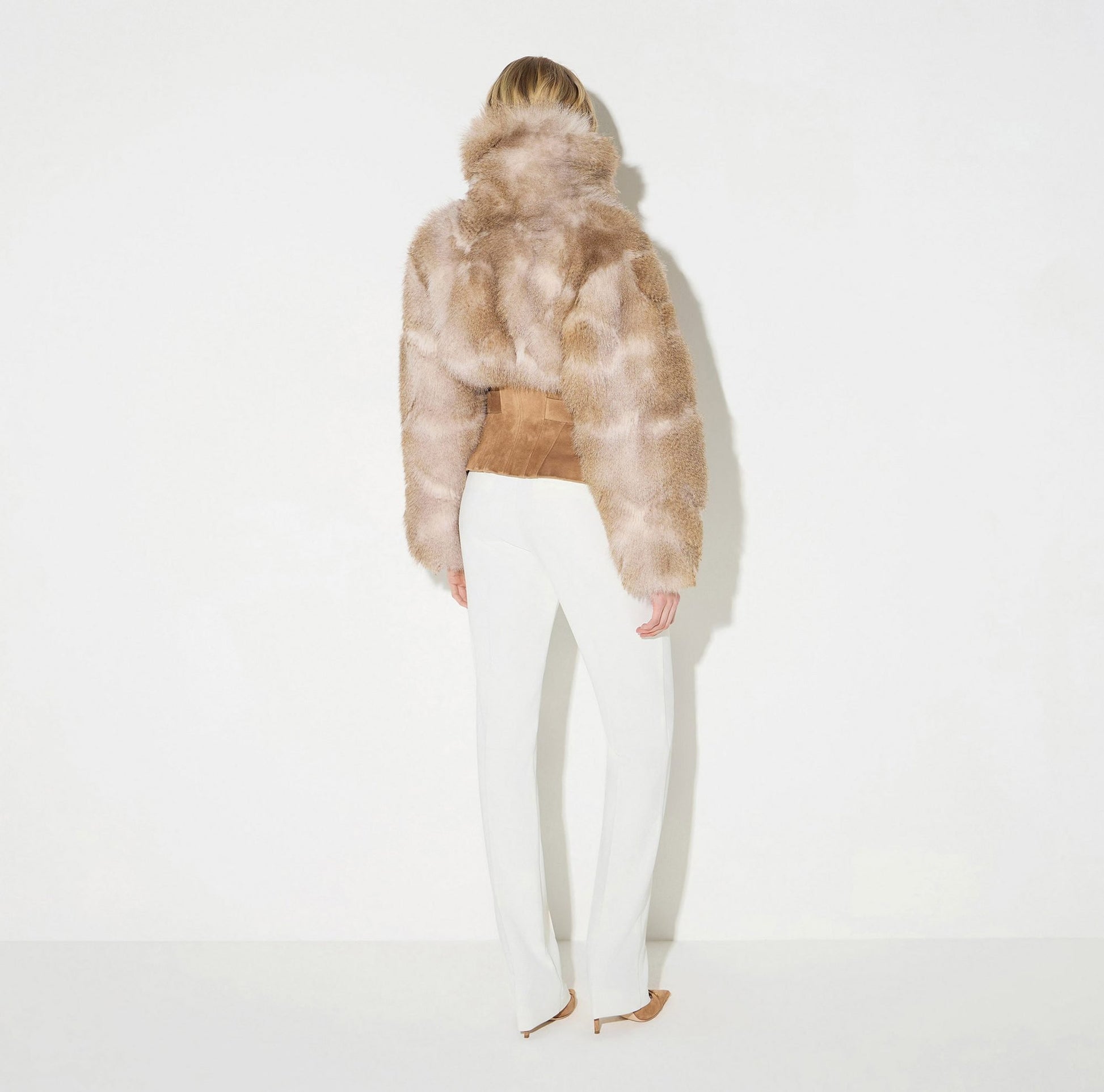 Giubbotto bustier con effetto pelliccia