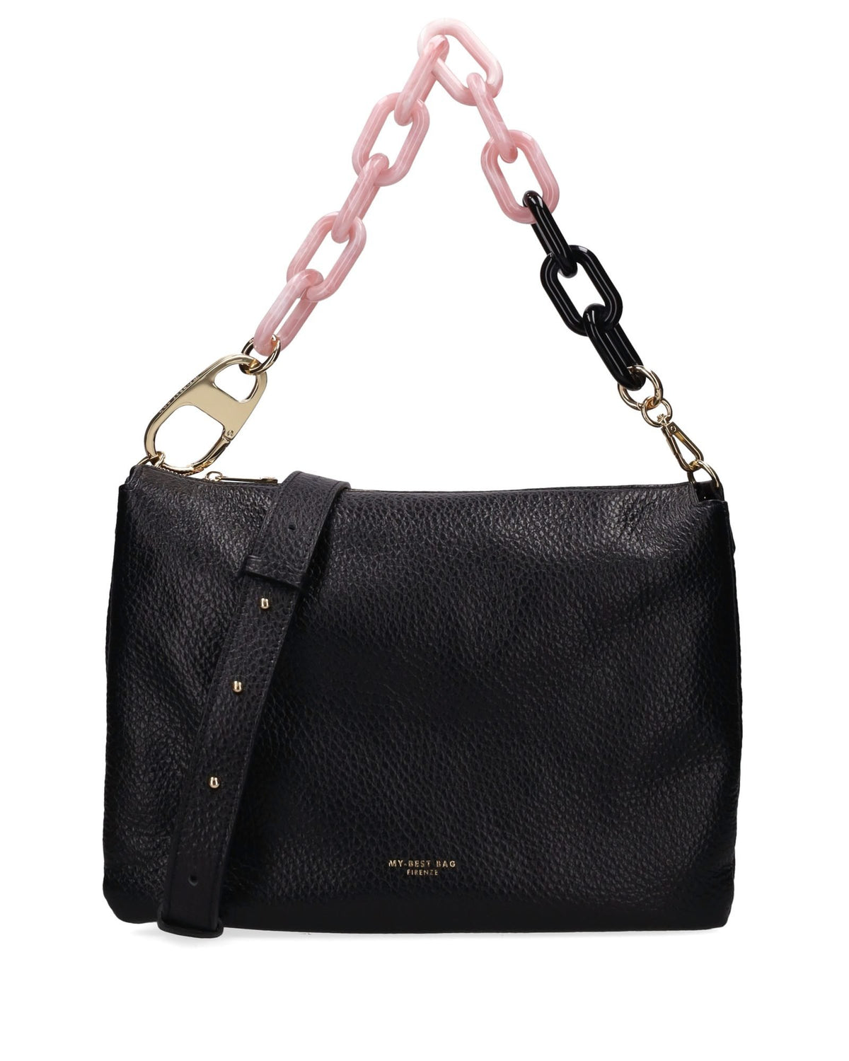 Borsa a Spalla con Maxi Catena Bicolore
