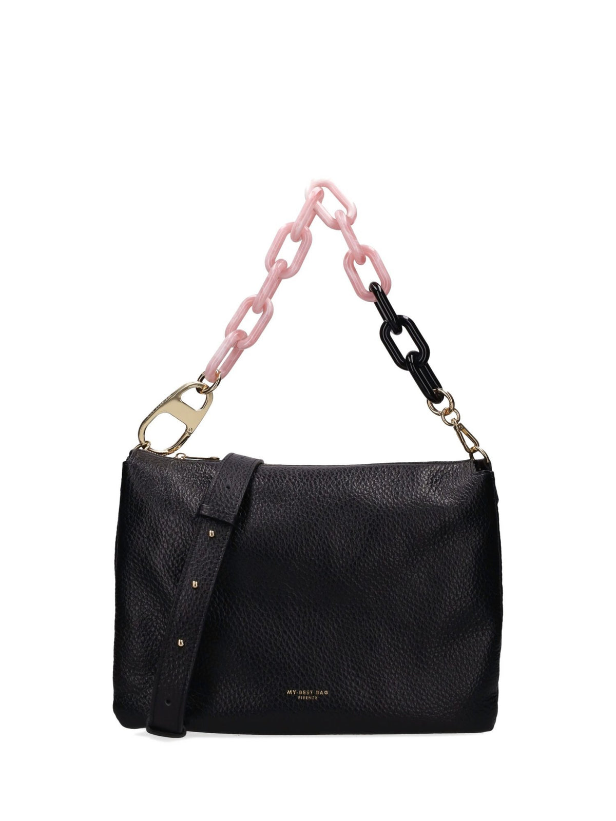 Borsa a Spalla con Maxi Catena Bicolore