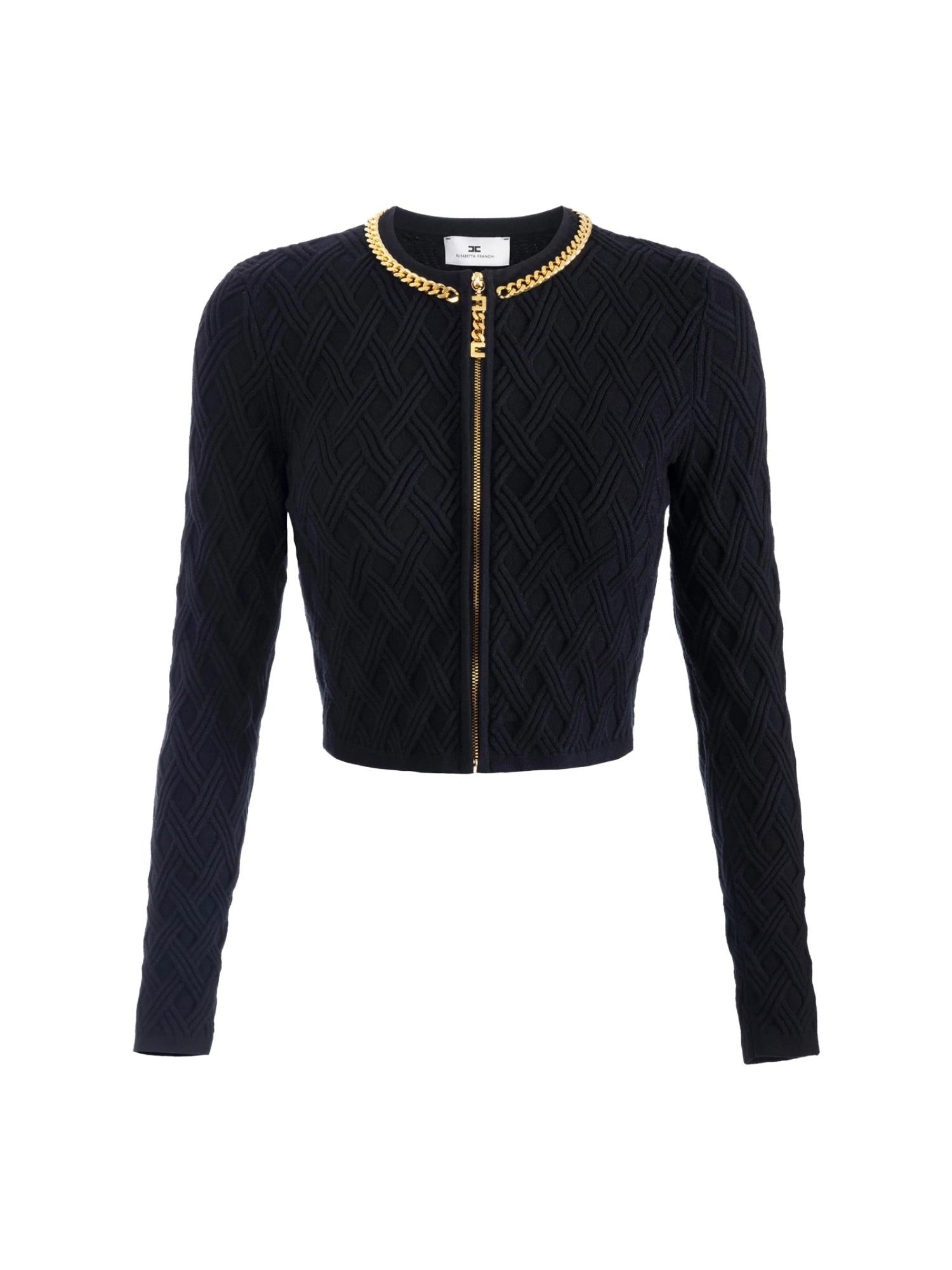 Elisabetta Franchi Cardigan in maglia a rombi