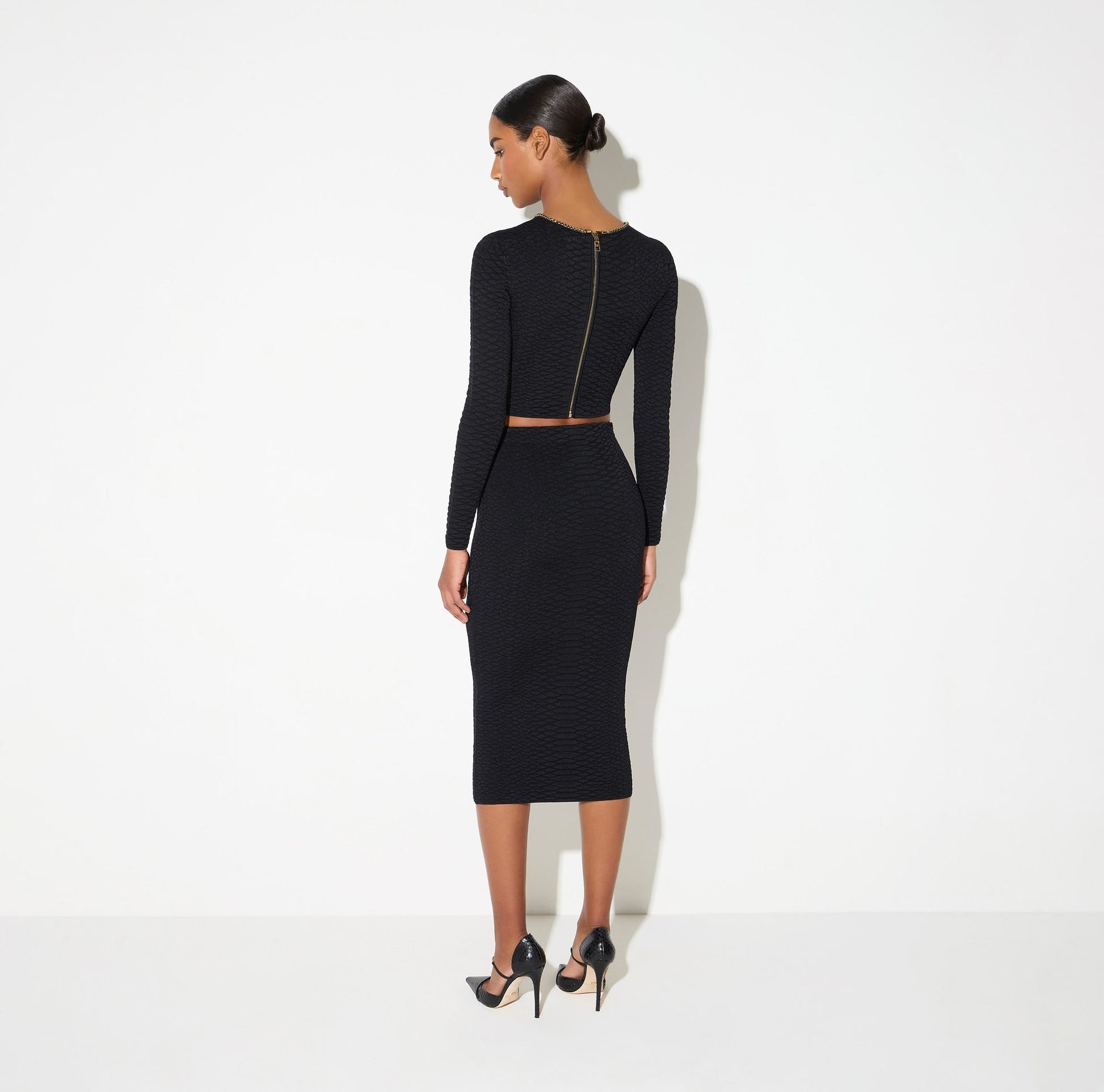 Top in maglia a trama snake