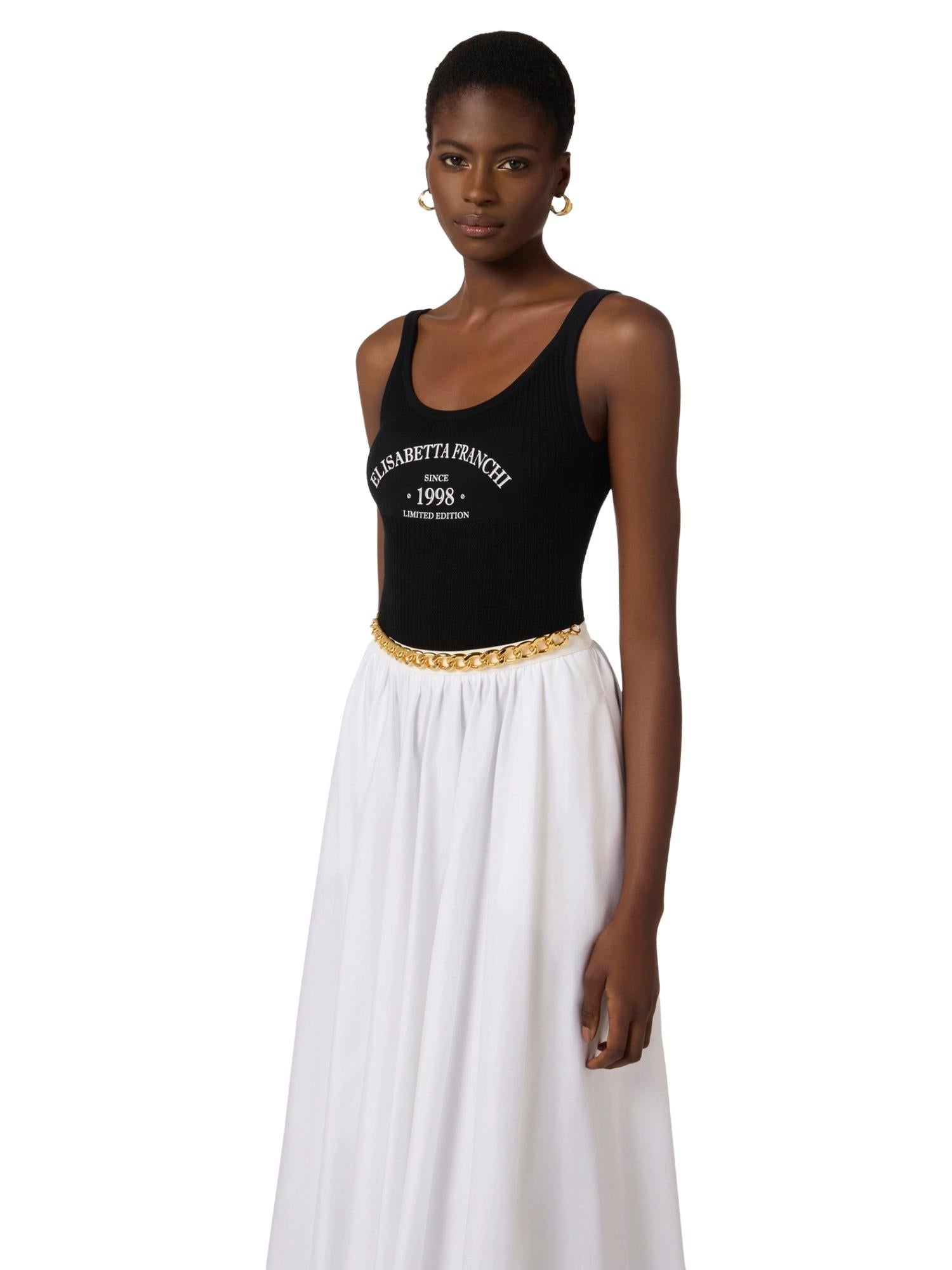 Elisabetta Franchi Body in maglia con logo