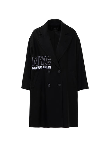 Marc Ellis Cappotto doppiopetto con logo