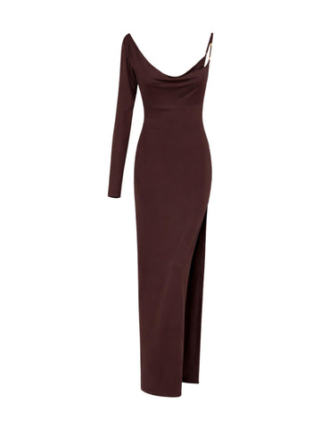 Elisabetta Franchi Abito Red Carpet con spallina gioiello