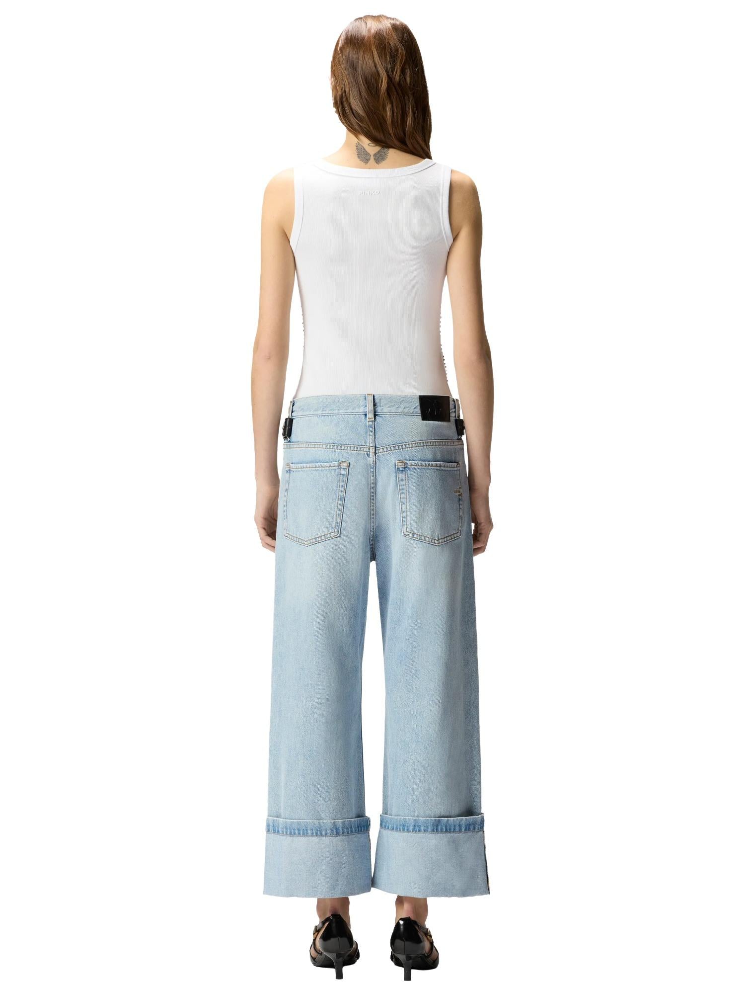 Pinko Jeans crop con cintura Sipario