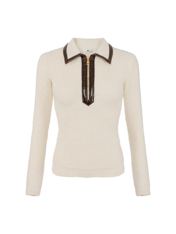 Elisabetta Franchi Polo in maglia bouclè