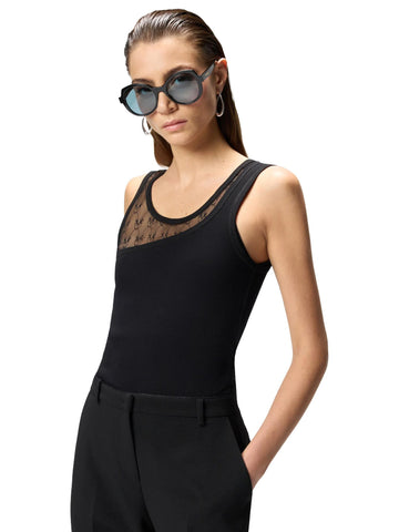 Pinko Canotta con pizzo logato Cupboard