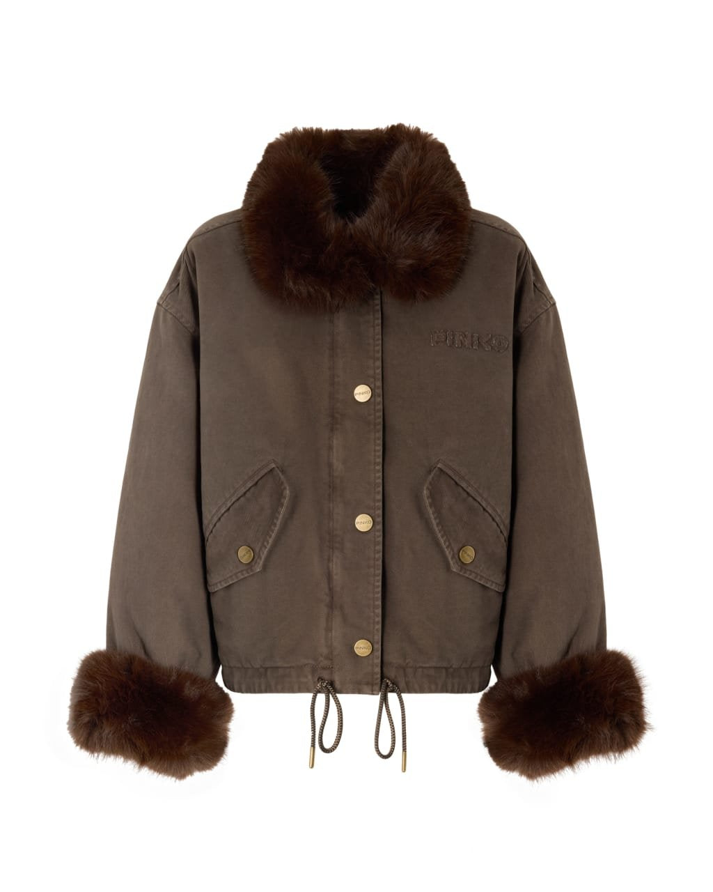 Pinko Bomber con Collo Effetto Pelliccia donna