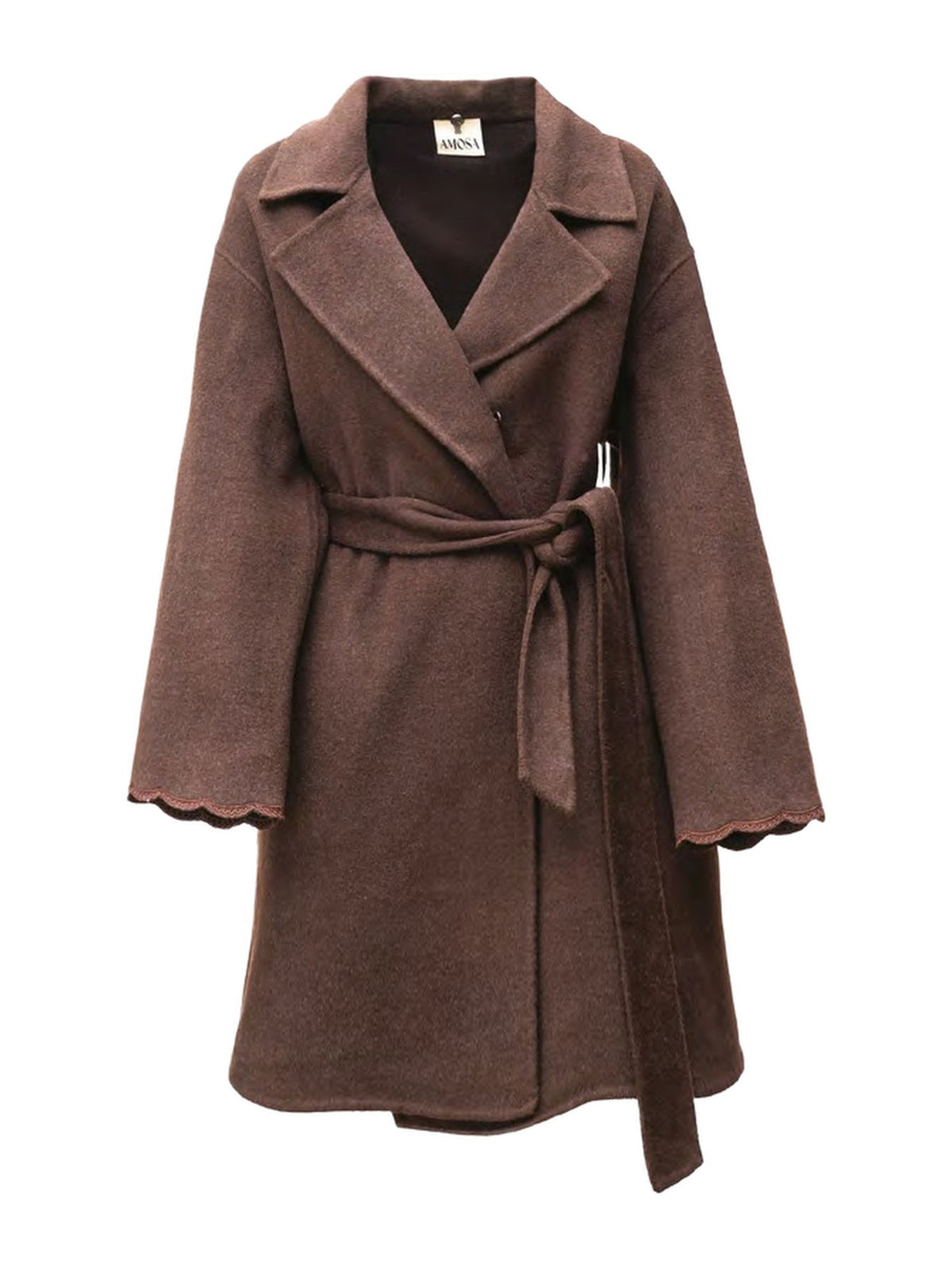 Cappotto al Ginocchio con Cintura in Vita